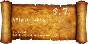 Völgyi Tekla névjegykártya